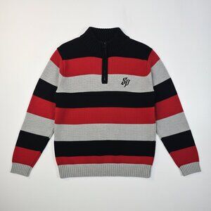 Southpole Boys M 12–14 Striped Quarter Zip